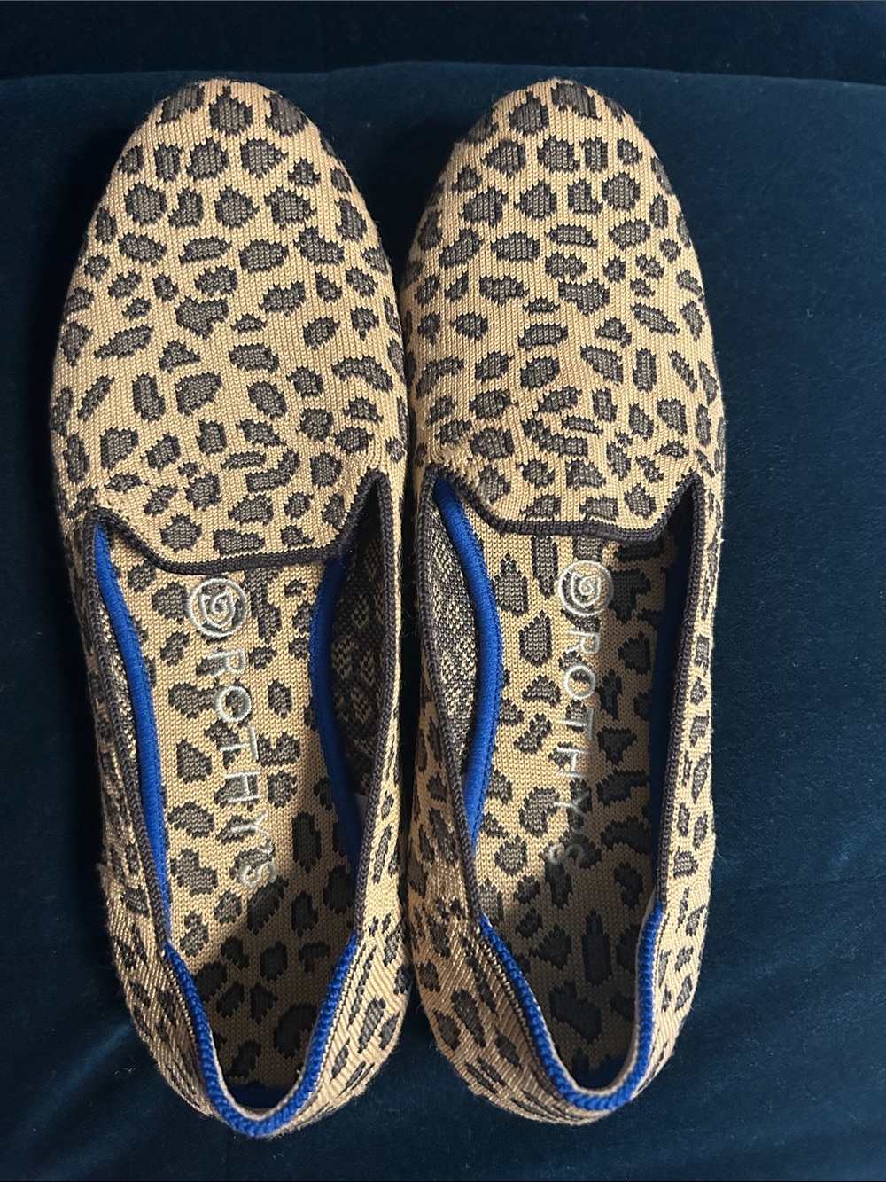 Earth Origins Leopard-Print Slip-On Flats in Tan and Black
